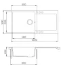 EVIDO Cubo XL 6S granitový dřez 1000x500 mm, platinová