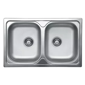   EVIDO Typon 8 Compact nerezový dřez, dvoudřezový, přírodní nerez
