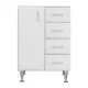 Bianca Plus 60 alacsony szekrény 1 ajtóval, 4 fiókkal,magasfényű fehér színben, balos