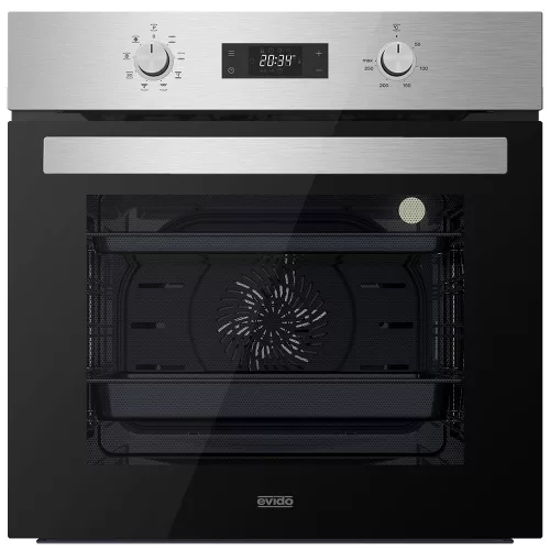 EVIDO LEVEL 60X beépíthető sütő, multifunkciós, 60 cm, inox/fekete üveg