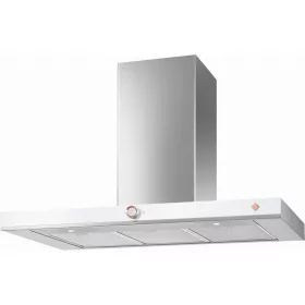   De Dietrich fali páraelszívó, kürtős, 90 cm, inox/fehér üveg front/réz díszítés