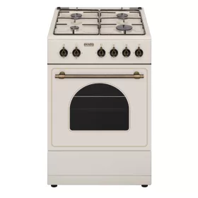   EVIDO FREE GE55C gáztűzhely, rusztikus design, 50x55 cm, elektromos sütő, 48 l, bézs/bronz
