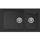 ELLECI - dřez Quadra 440 UM G40 Nero podpultová montáž