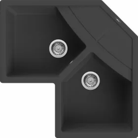 ELLECI – Dřez Unico CORNER rohový G40 Nero