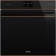 SMEG PIROLITIKUS HŐLÉGKEVERÉSES SÜTŐ, Dolce Stil Novo design, Galileo, 60 cm, ES LCD, fekete üveg, réz dísz